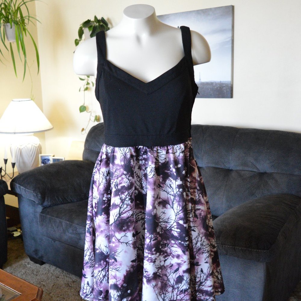 Hot Topic Mini Dress Moon Crows Halloween